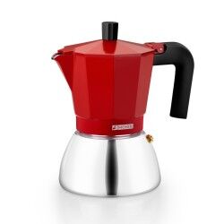 Caffettiera Italiana Monix INOX RED 6T Rosso 6 Tazze 2