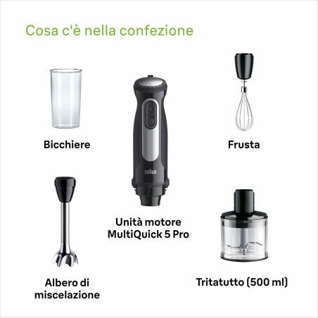 Frullatore ad Immersione Braun MULTIQUICK 5 PRO MQ 55236 Nero 1000 W