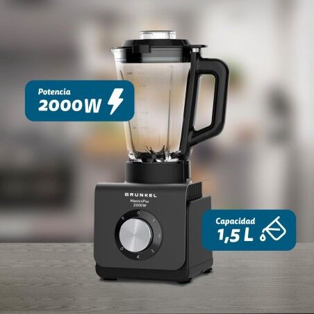 Frullatore Grunkel BAT-2000 MASTERPRO Nero Acciaio 1,5 L