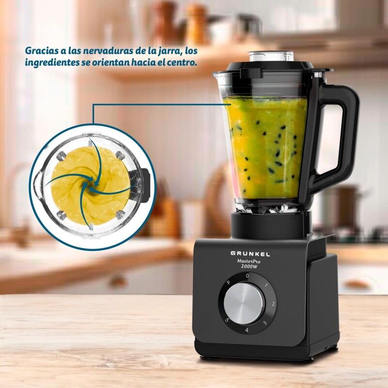Frullatore Grunkel BAT-2000 MASTERPRO Nero Acciaio 1,5 L