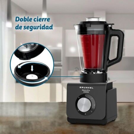 Frullatore Grunkel BAT-2000 MASTERPRO Nero Acciaio 1,5 L