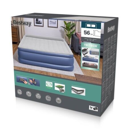 Bestway Letto Doppio con Motore 203x193x56 cm Gonfiabile e Campeggio 67692