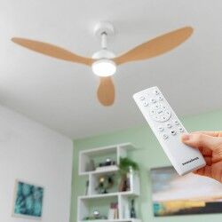 Ventilatore da Soffitto con Luce LED e 3 Pale ABS Wuled InnovaGoods Legno 36 W 52" Ø132 cm 2