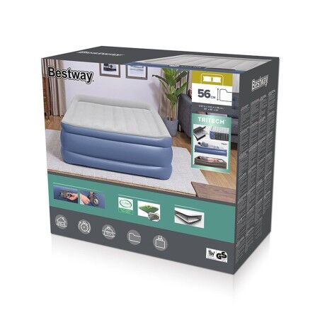 Bestway Letto Matrimoniale con Motore 203x152x56 cm Gonfiabile e Campeggio 67614
