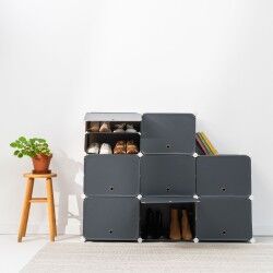 Scarpiera Modulare Portatile InnovaGoods Grigio 2