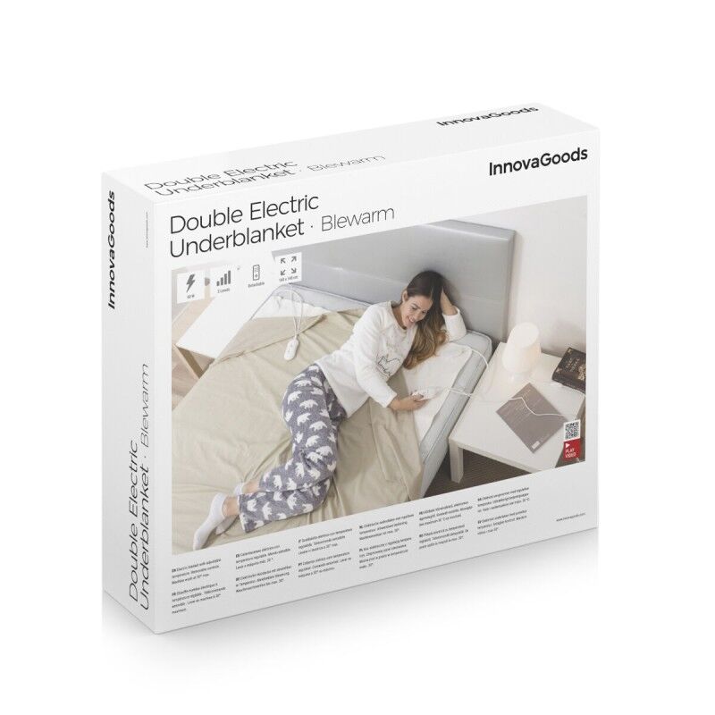 Scaldaletto Elettrico Matrimoniale Blewarm InnovaGoods 60+60 W 140 x 160 cm Bianco