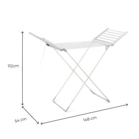 Stendibiancheria elettrico pieghevole con ali, schermo touch, timer e controllo della temperatura Warmmat InnovaGoods 230 W 20 s