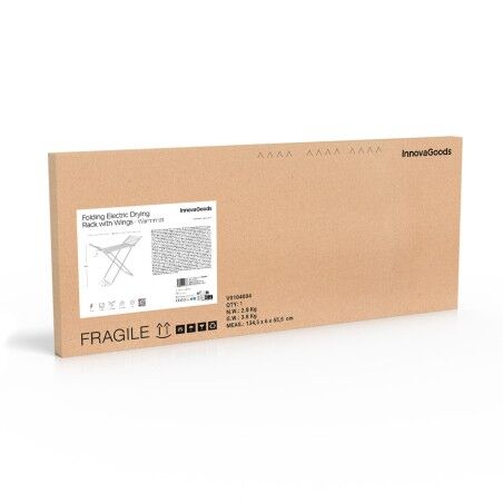 Stendibiancheria elettrico pieghevole con ali, schermo touch, timer e controllo della temperatura Warmmat InnovaGoods 230 W 20 s
