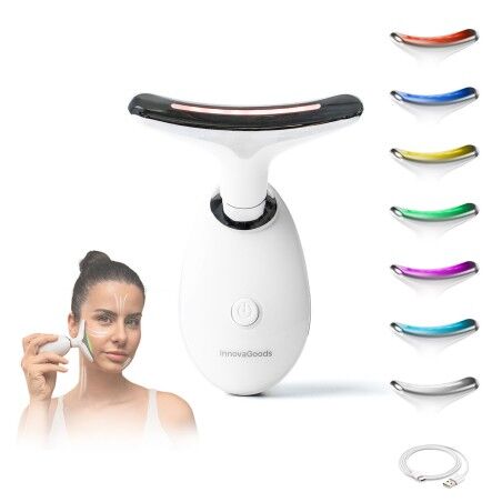 Massaggiatore Facciale Elettrico Rassodante per Viso e Collo con LED, EMS e Calore Selora InnovaGoods