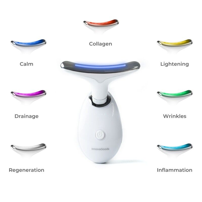 Massaggiatore Facciale Elettrico Rassodante per Viso e Collo con LED, EMS e Calore Selora InnovaGoods