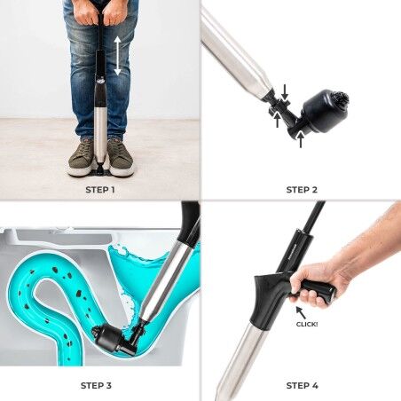 Sturalavandini ad aria compressa ad alta pressione con accessori e manometro 5 in 1 Jetpro InnovaGoods