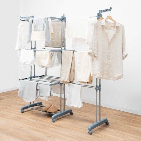 Stendibiancheria pieghevole verticale estensibile con ruote Dolver XL InnovaGoods 30 sbarre