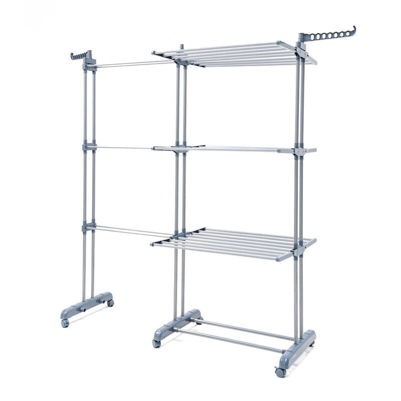 Stendibiancheria pieghevole verticale estensibile con ruote Dolver XL InnovaGoods 30 sbarre