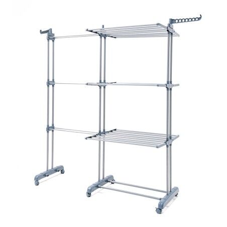Stendibiancheria pieghevole verticale estensibile con ruote Dolver XL InnovaGoods 30 sbarre