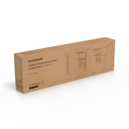 Stendibiancheria pieghevole verticale estensibile con ruote Dolver XL InnovaGoods 30 sbarre