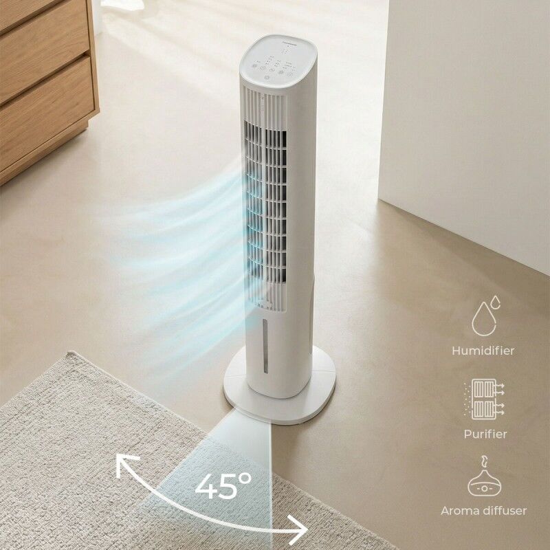 Climatizzatore Evaporativo Portatile a Torre Multifunzione con Telecomando Hushly InnovaGoods