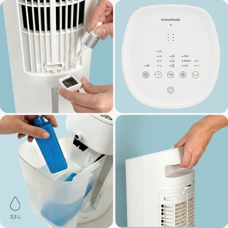 Climatizzatore Evaporativo Portatile a Torre Multifunzione con Telecomando Hushly InnovaGoods