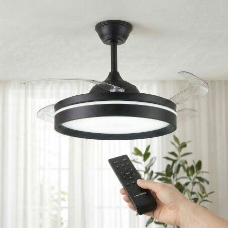 Ventilatore da soffitto con luce LED, 4 pale retrattili e telecomando InnovaGoods