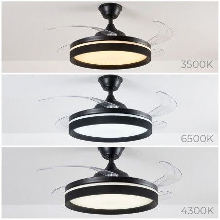Ventilatore da soffitto con luce LED, 4 pale retrattili e telecomando InnovaGoods