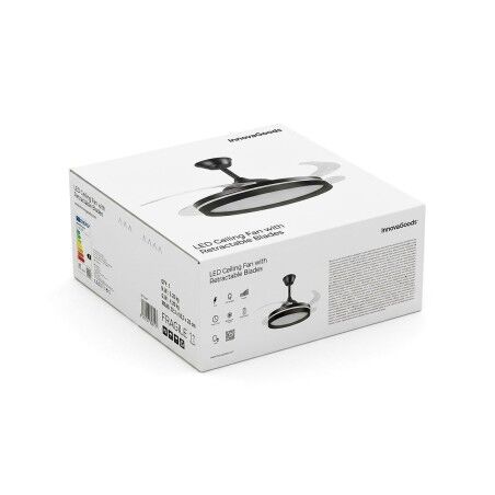 Ventilatore da soffitto con luce LED, 4 pale retrattili e telecomando InnovaGoods