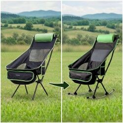 Sedia a dondolo da campeggio pieghevole 2 in 1 con tasca, cuscino e borsa per il trasporto Trillow InnovaGoods 2
