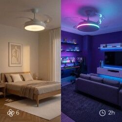 Ventilatore da soffitto con luce LED RGB, 4 pale retrattili e telecomando InnovaGoods 2