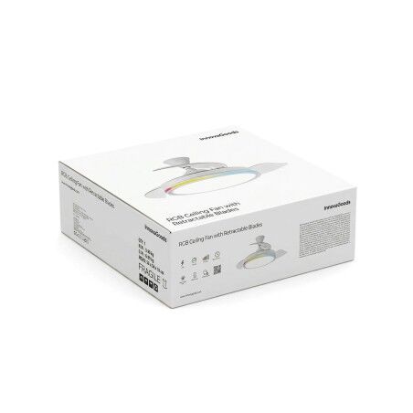 Ventilatore da soffitto con luce LED RGB, 4 pale retrattili e telecomando InnovaGoods