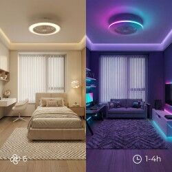 Ventilatore da soffitto con luce LED RGB, pale nascoste e telecomando Nexory InnovaGoods 2