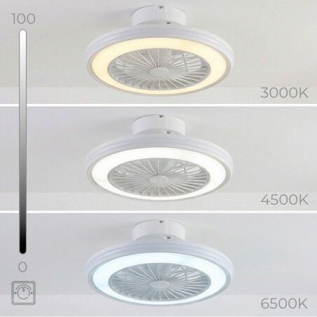 Ventilatore da soffitto con luce LED RGB, pale nascoste e telecomando Nexory InnovaGoods