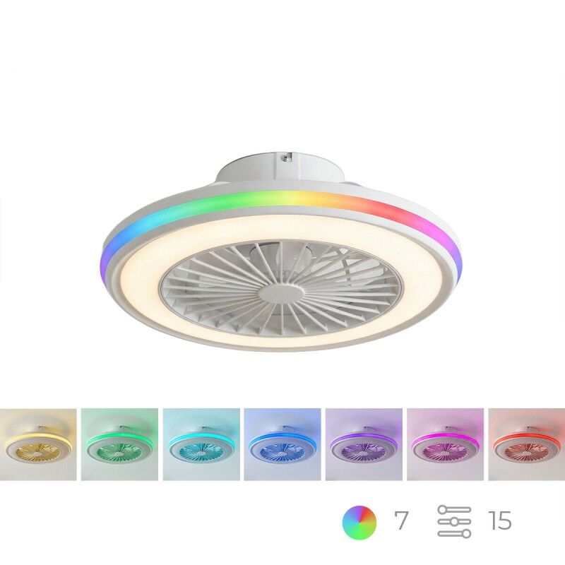 Ventilatore da soffitto con luce LED RGB, pale nascoste e telecomando Nexory InnovaGoods