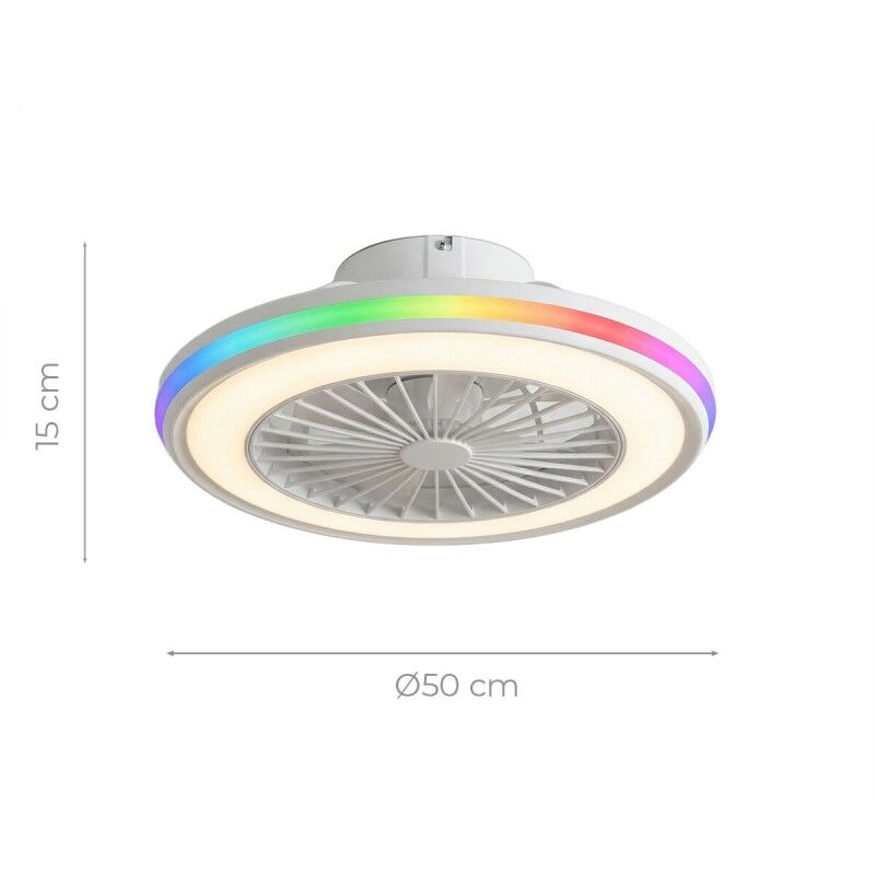 Ventilatore da soffitto con luce LED RGB, pale nascoste e telecomando Nexory InnovaGoods