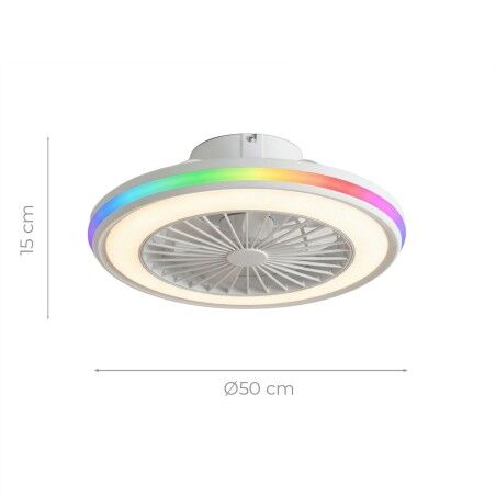 Ventilatore da soffitto con luce LED RGB, pale nascoste e telecomando Nexory InnovaGoods