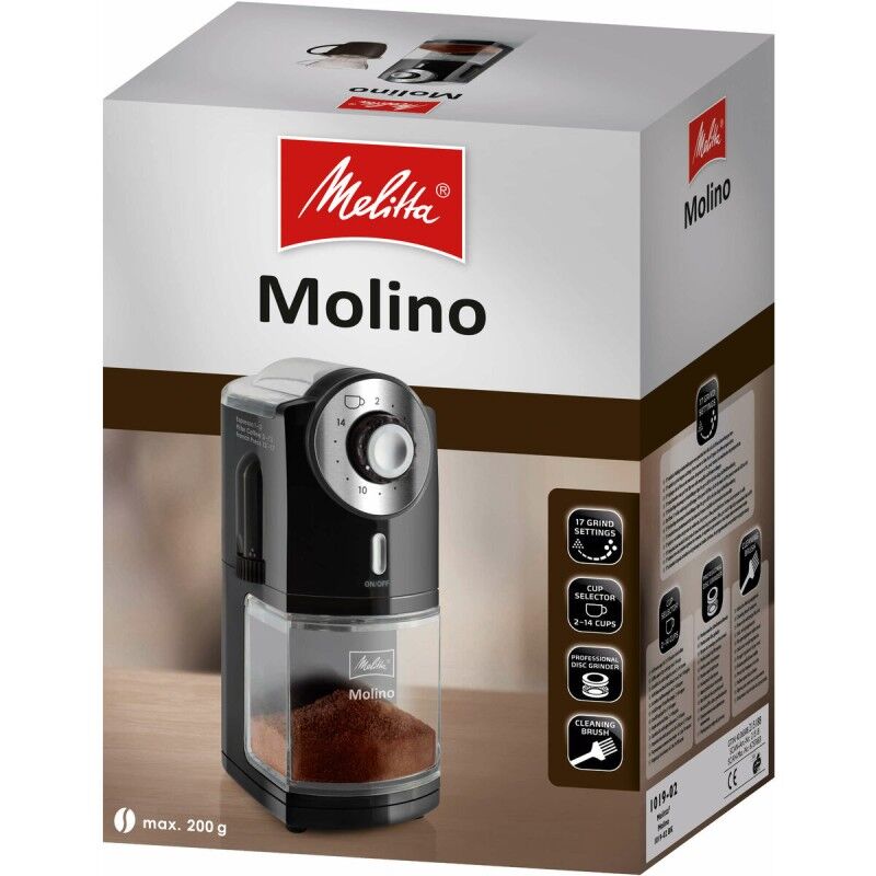 Macinacaffè Melitta 1019-02 Nero noir 200 g 100 W 1000 W
