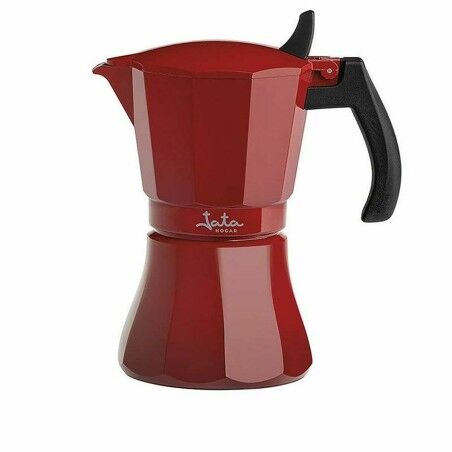Caffettiera Italiana JATA Cafetera de inducción roja vulcano Rosso Alluminio 12 Tazze (1 Unità)
