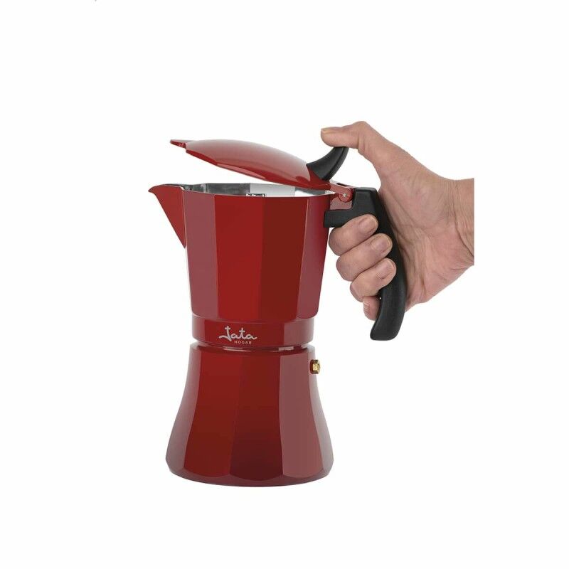 Caffettiera Italiana JATA Cafetera de inducción roja vulcano Rosso Alluminio 12 Tazze (1 Unità)