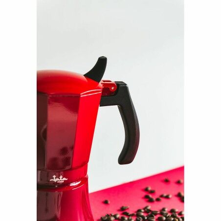 Caffettiera Italiana JATA Cafetera de inducción roja vulcano Rosso Alluminio 12 Tazze (1 Unità)