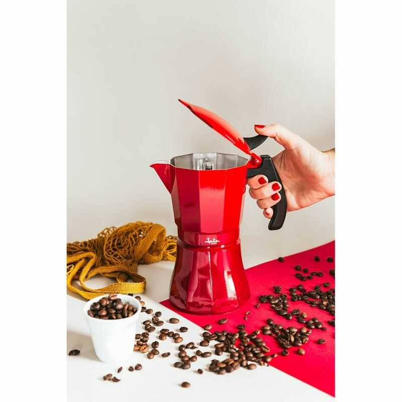 Caffettiera Italiana JATA Cafetera de inducción roja vulcano Rosso Alluminio 12 Tazze (1 Unità)
