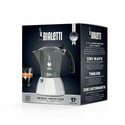 Caffettiera Italiana Bialetti Brikka Argentato Alluminio 2