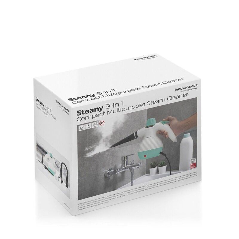 Pulitore a Vapore a Mano Multiuso con Accessori 9 in 1 Steany InnovaGoods 0,35 L 3 Bar 1000W