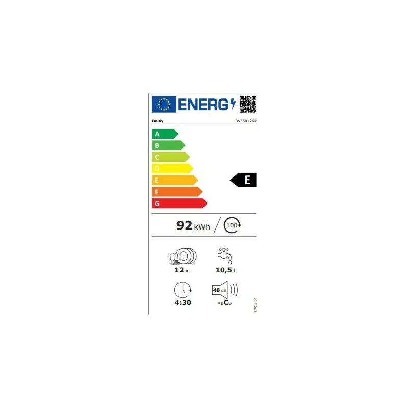 Lavastoviglie Balay 3VF5012NP 60 cm