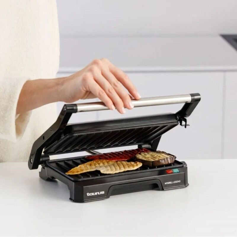 Piastra Grill Elettrica Taurus Acciaio 1000 W